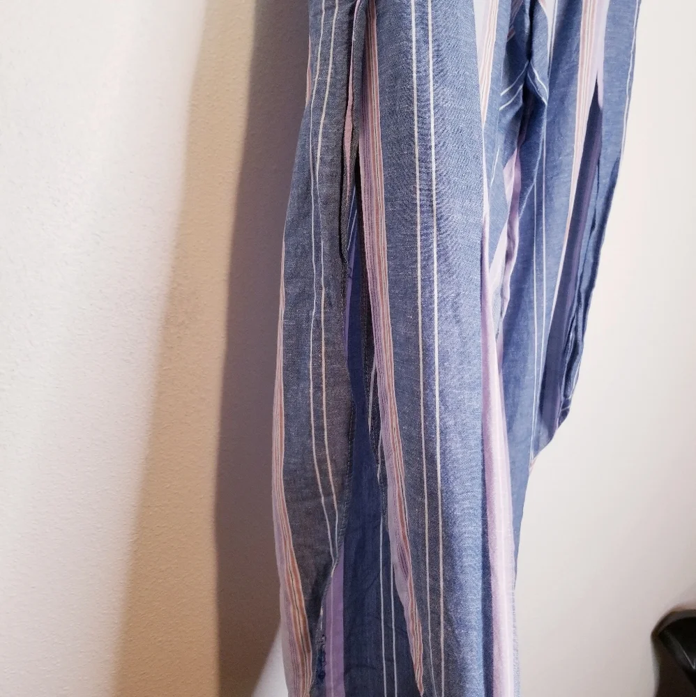 Drew linen blend stripes beachy pants_3